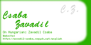 csaba zavadil business card